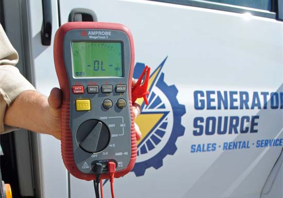 Industrial generator insulation tester