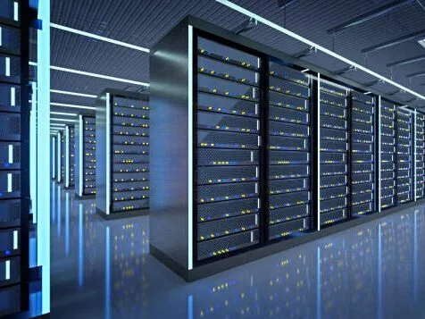 View of a Server room data center - 3d rendering