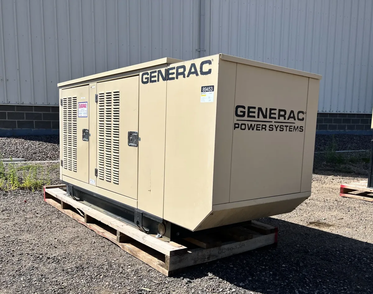 2 45kw generac industrial generator unit 089453 exterior