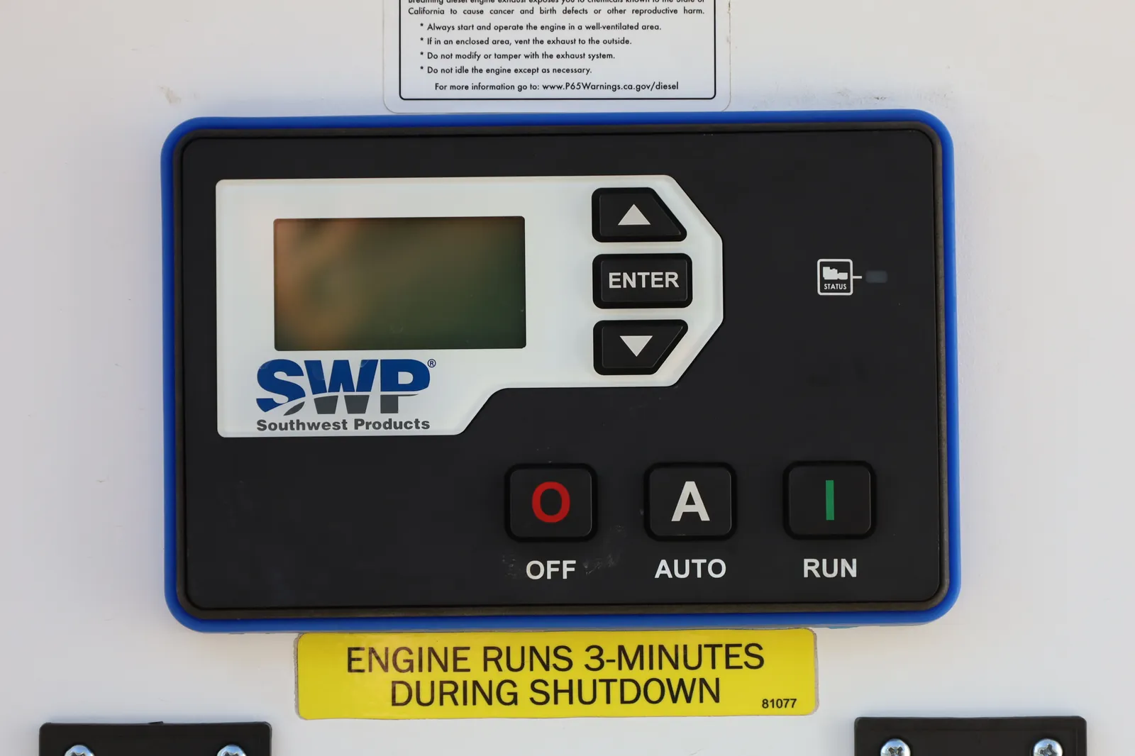 5 104kw swp industrial generator unit 091004 control panel
