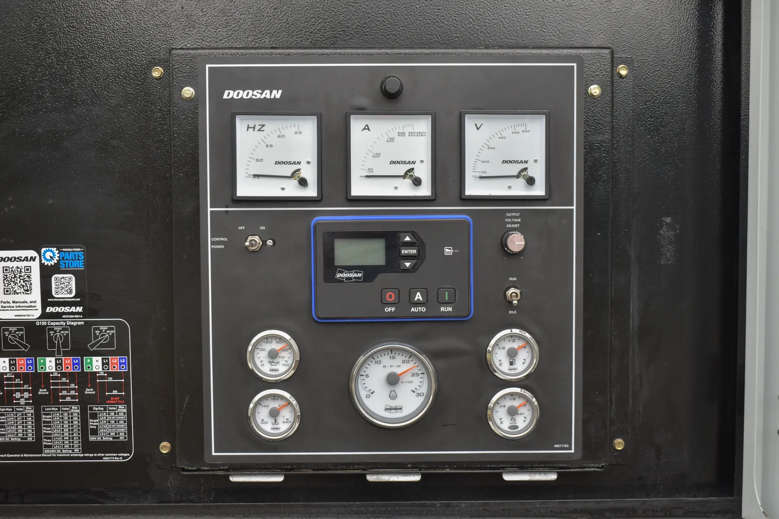 5 120kw doosan industrial generator unit 090011 controls