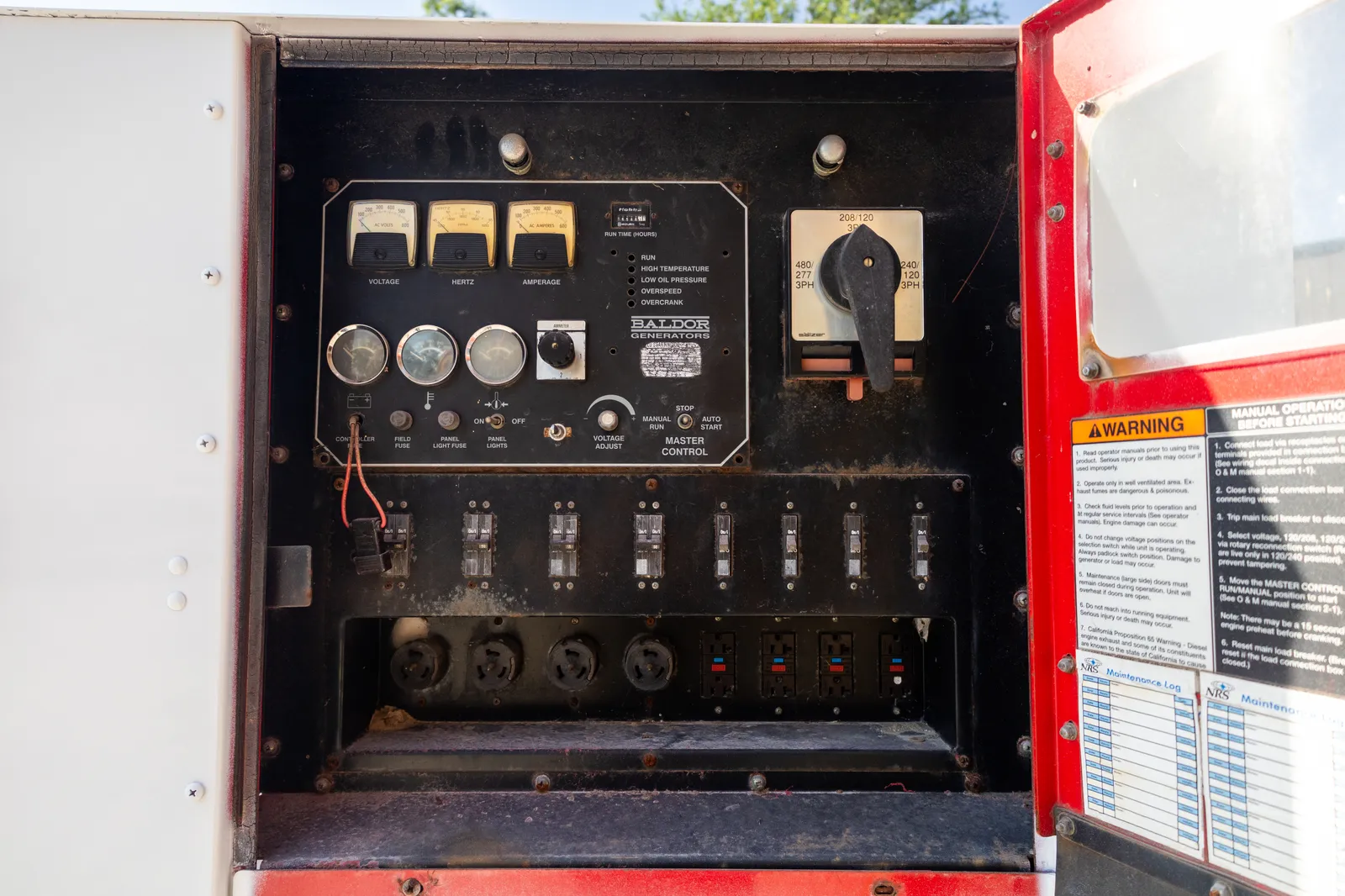 5 140kw baldor industrial generator unit 092013 control panel