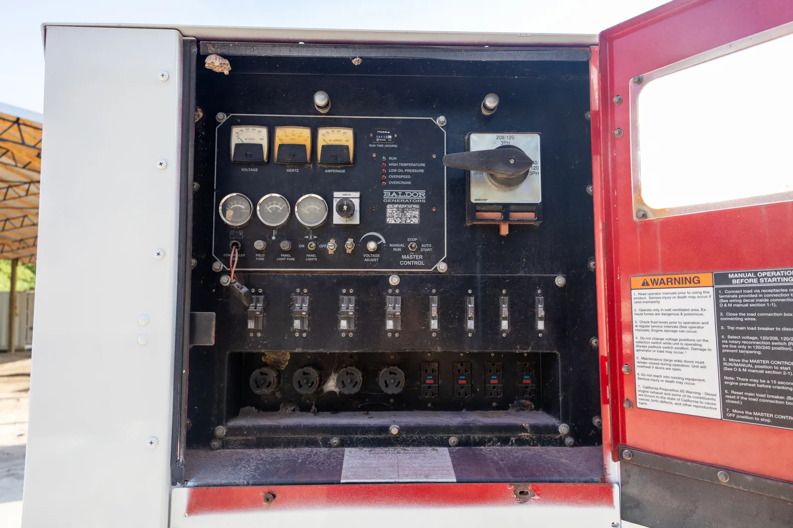 5 140kw baldor industrial generator unit 092014 control panel
