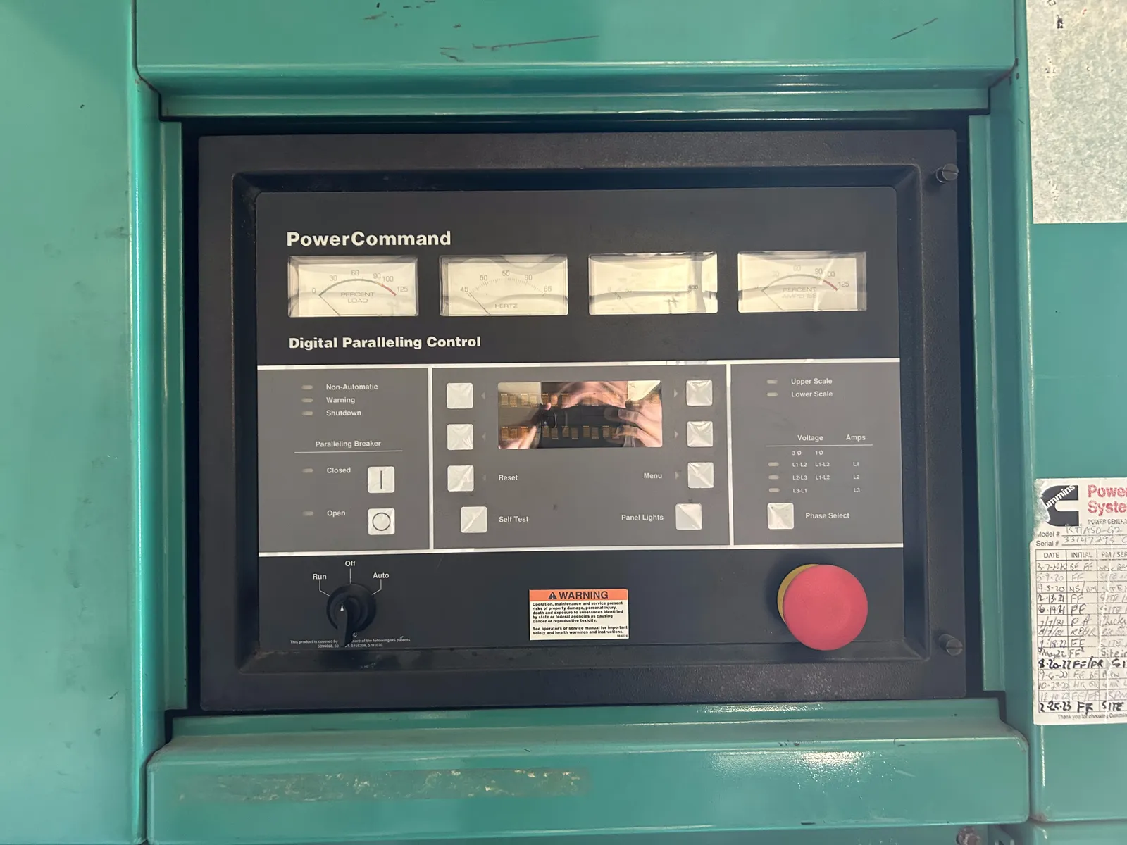 5 1500kw cummins industrial generator unit 091343 control panel