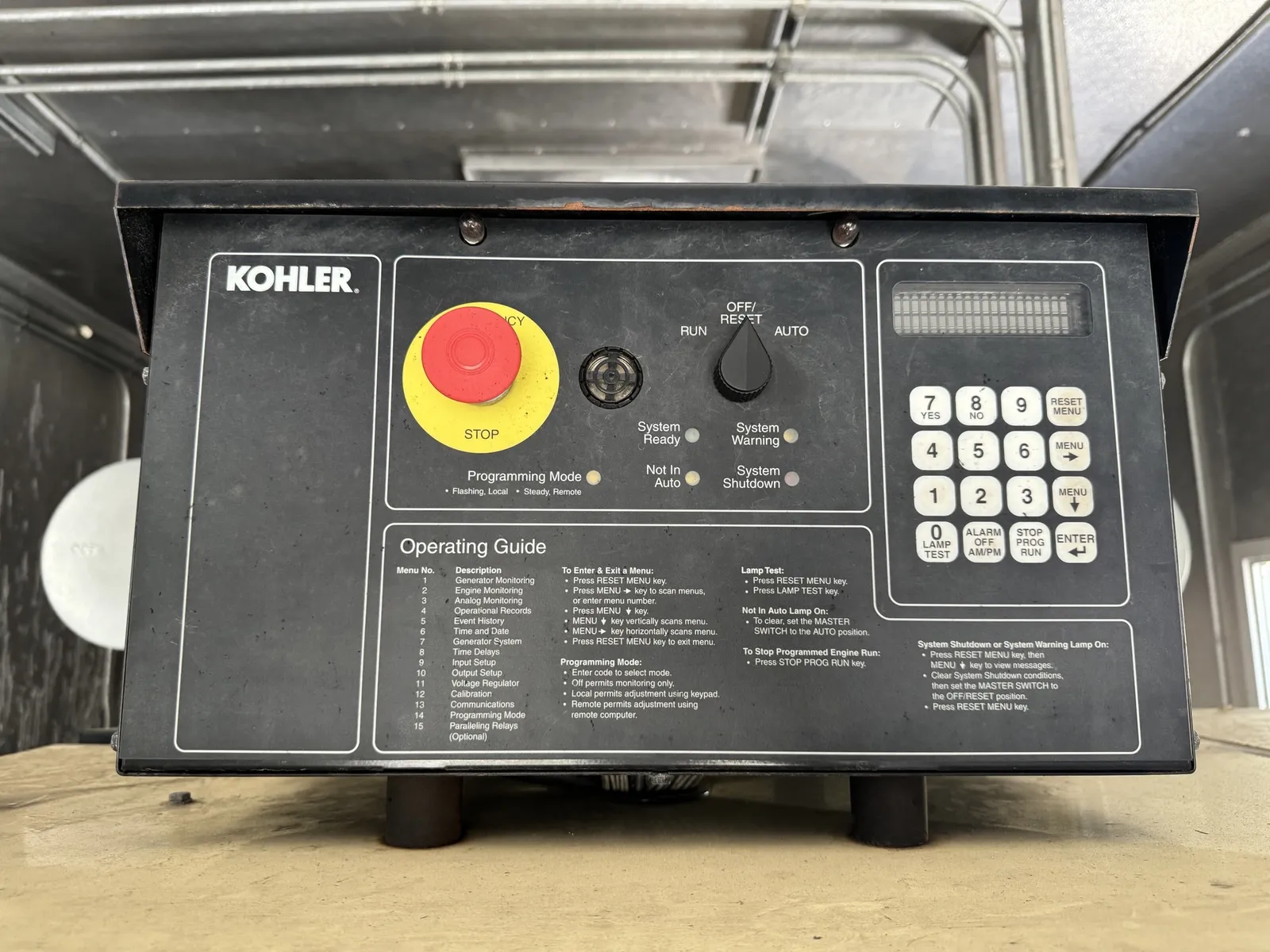 5 1600kw kohler industrial generator unit 090934 control panel