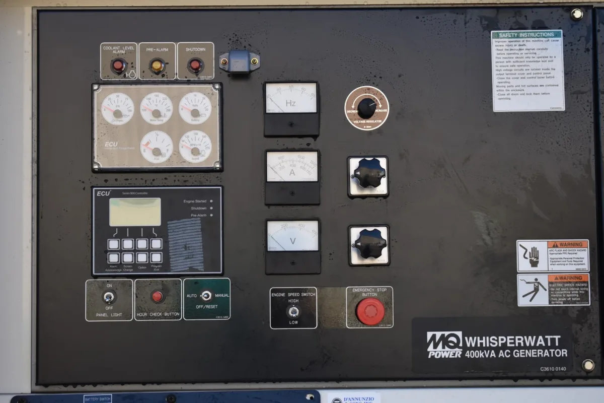 5 320kw multiquip industrial generator unit 088865 control panel