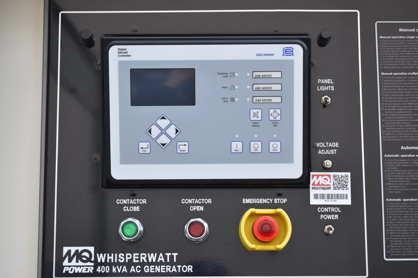 5 320kw multiquip industrial generator unit 090469 controls