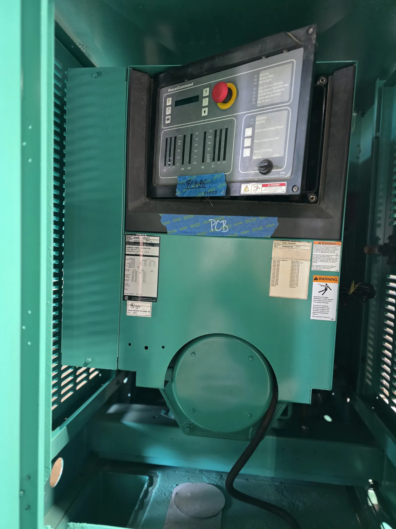 5 35kw cummins industrial generator unit 091386 control panel