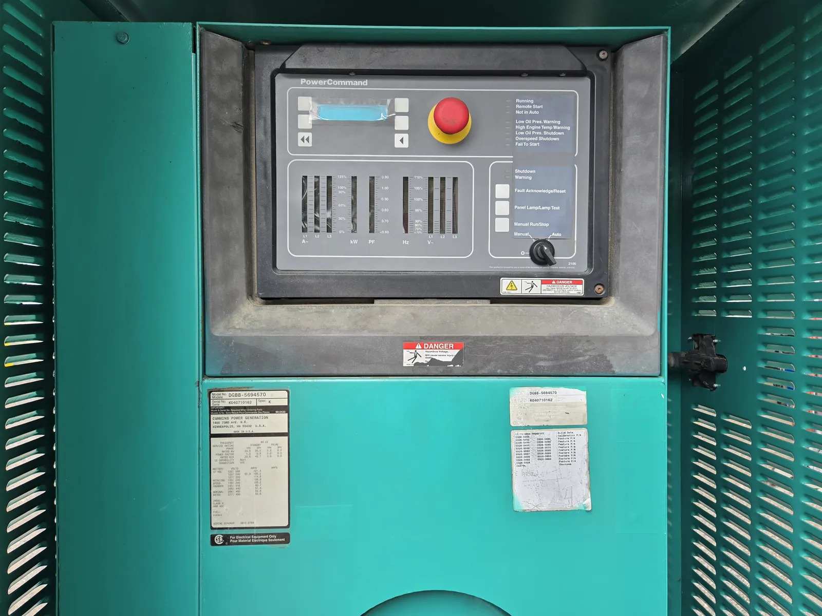 5 35kw cummins industrial generator unit 091472 controls