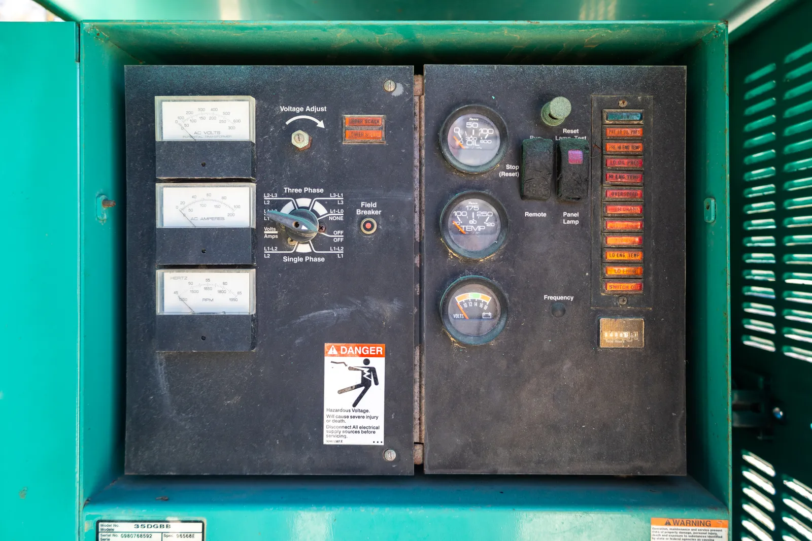 5 35kw cummins industrial generator unit 092076 controls