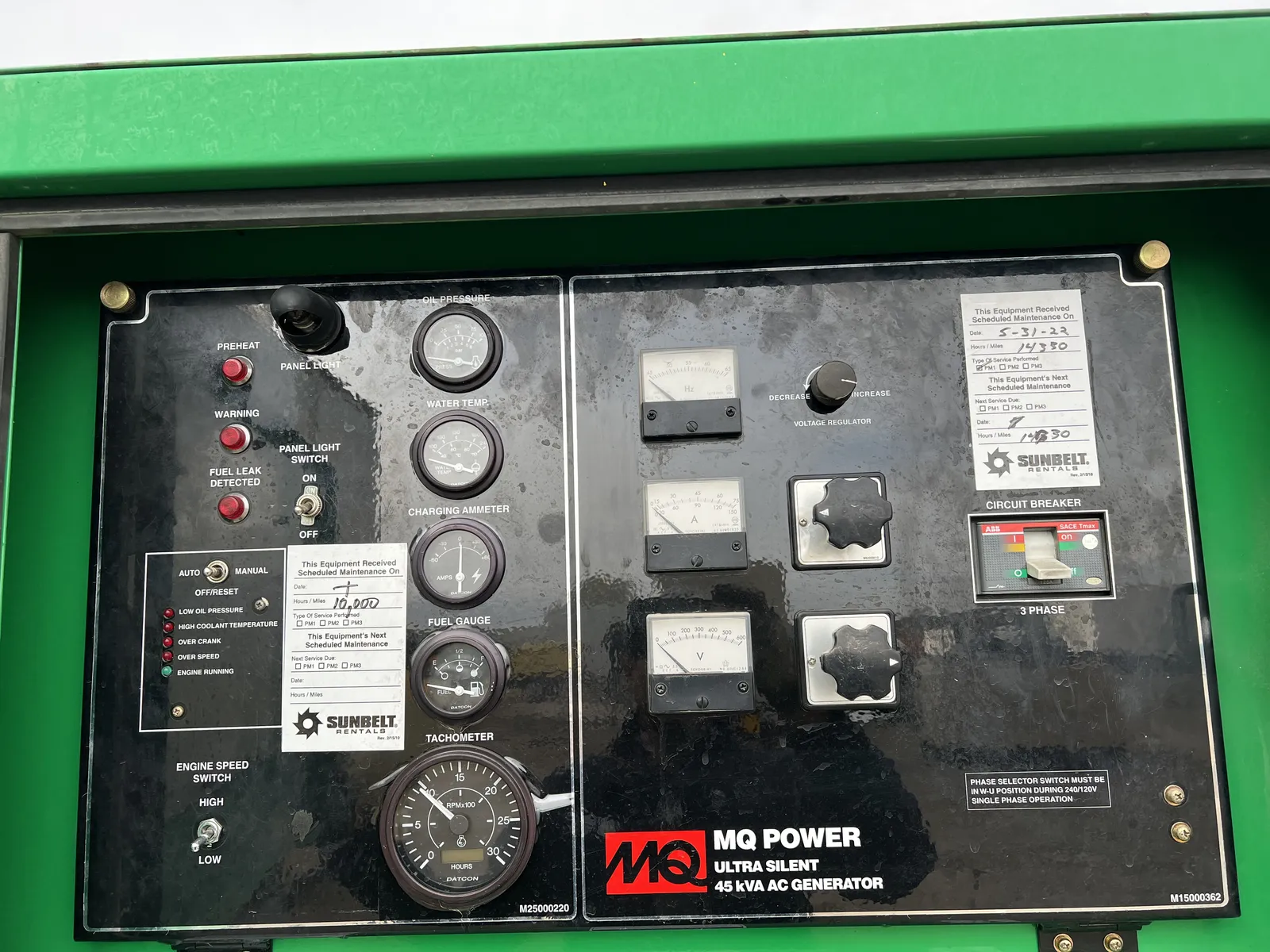 5 36kw mq industrial generator unit 089575 control panel