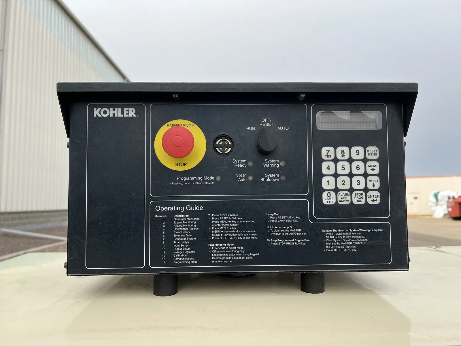 5 600kw kohler industrial generator unit 089573 control panel