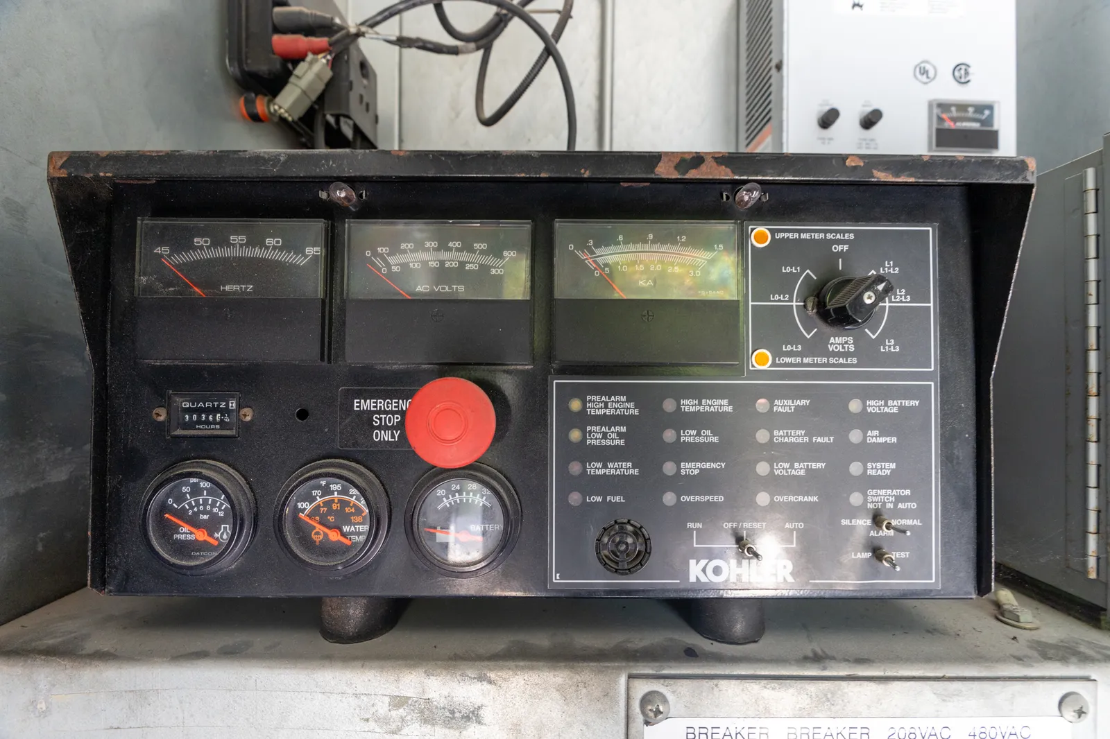5 600kw kohler industrial generator unit 090497 control panel