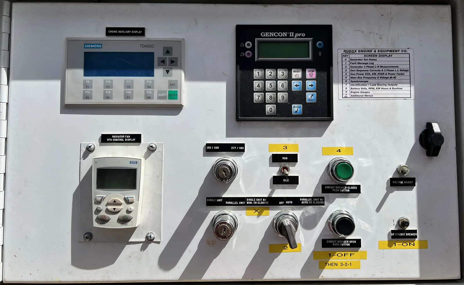 5 600kw mitsubishi industrial generator unit 089103 control panel