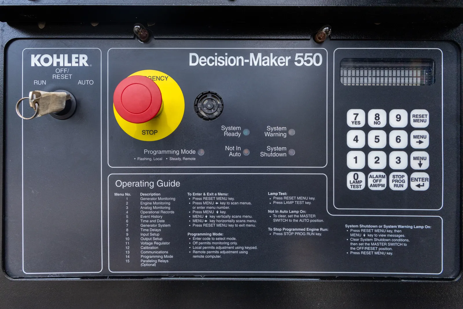 5 750kw kohler industrial generator unit 091032 control panel