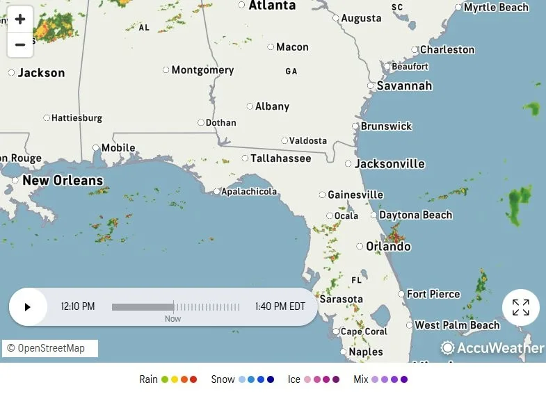 Florida severe weather map