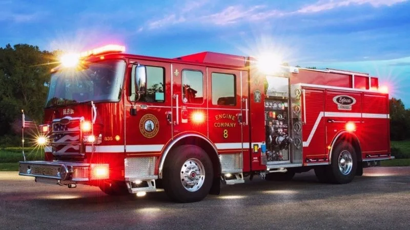 Electric fire truck with generator