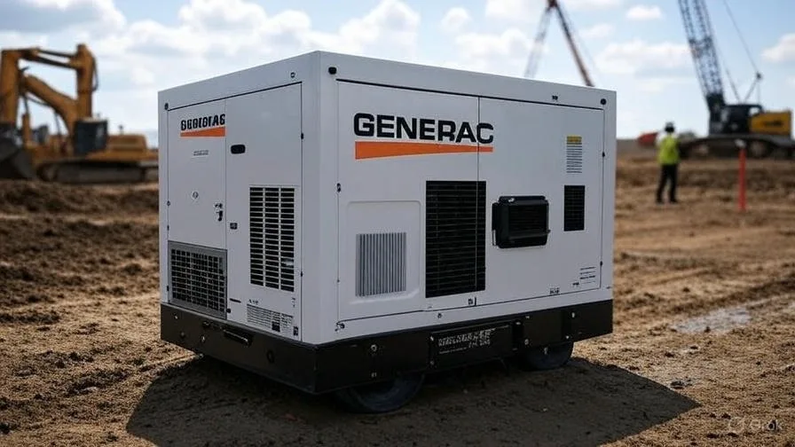 construction site with generac commercial generator