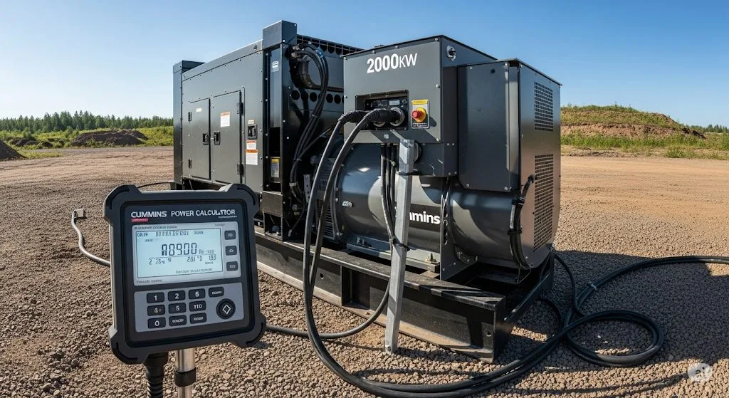 Power Calculators 1 a power calculator plugged into a cummins 2000kw generator