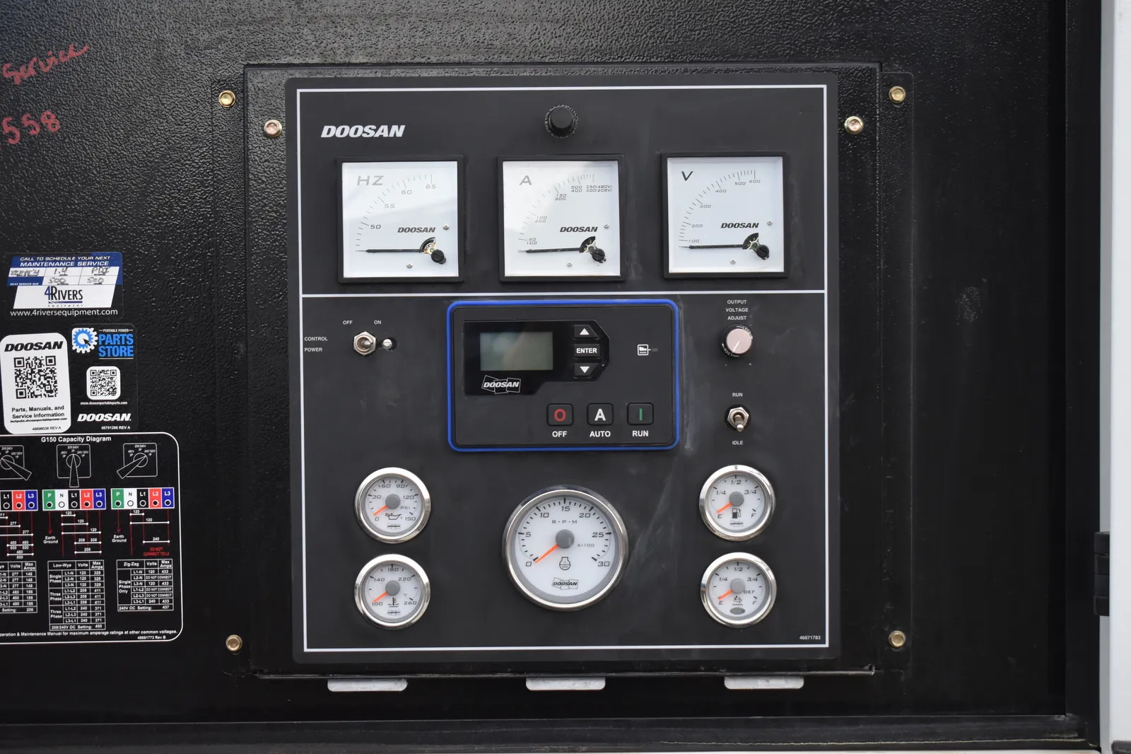 5 120kw doosan industrial generator unit 090002 control panel