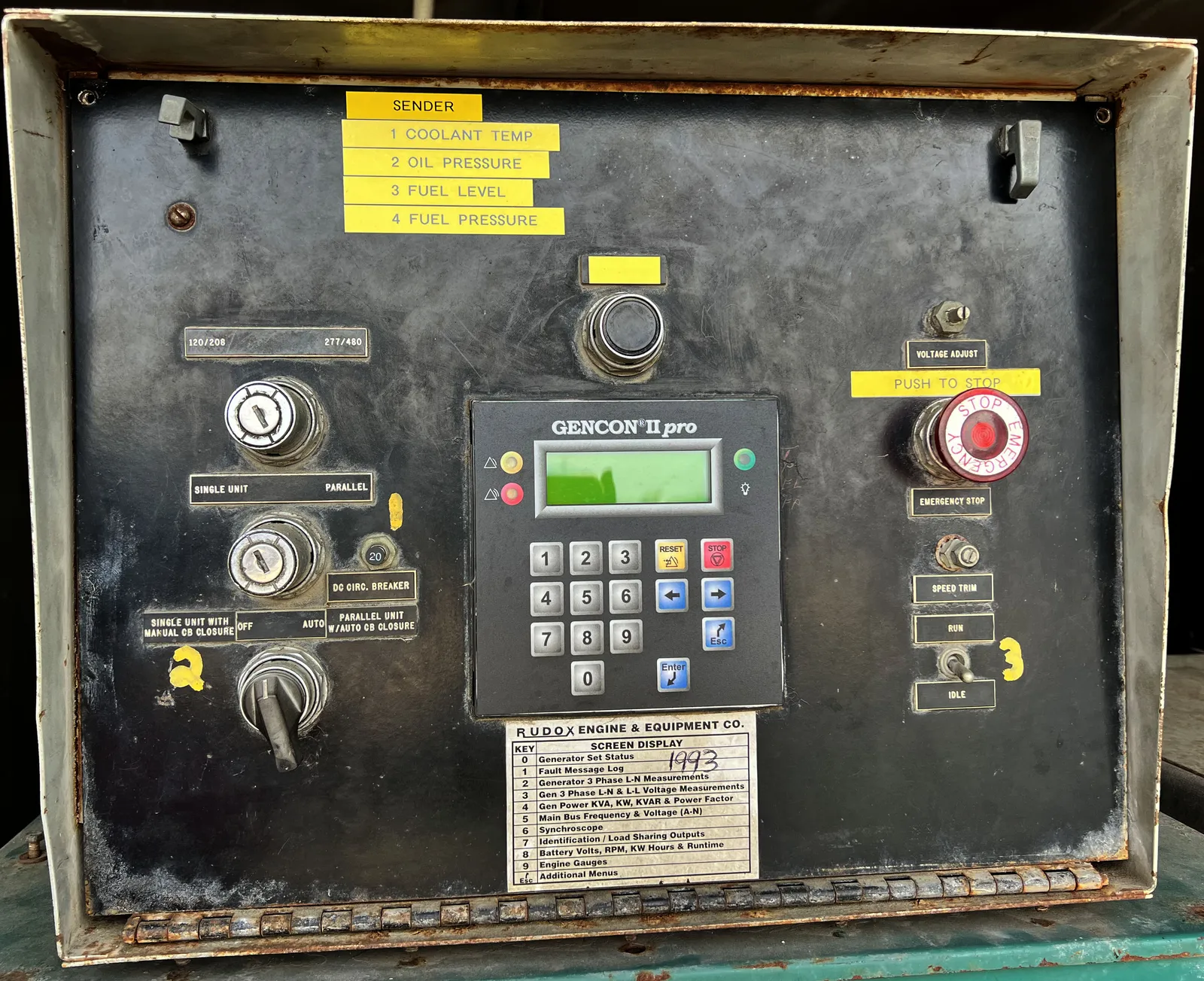 5 500kw volvo industrial generator unit 089104 control panel