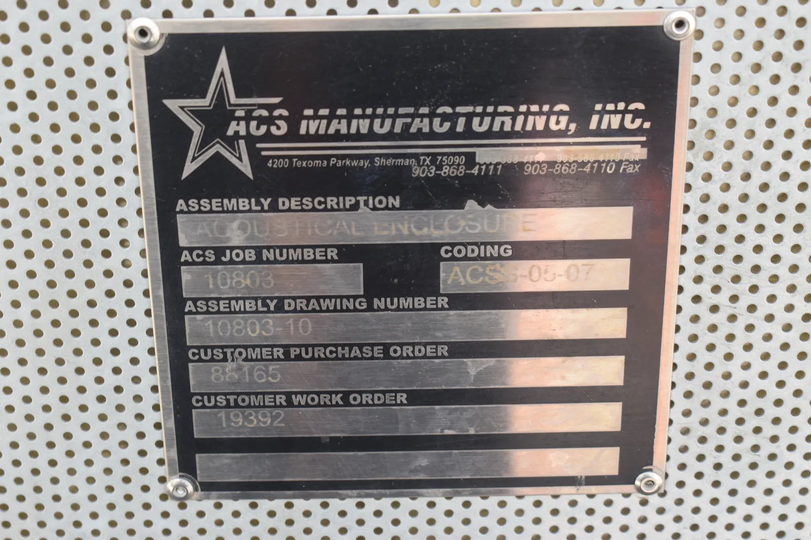6 2250kw cummins industrial generator unit 090102 data tag