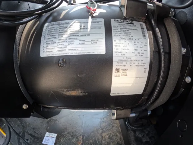 6 30kw generac industrial generator unit 091105 data tag