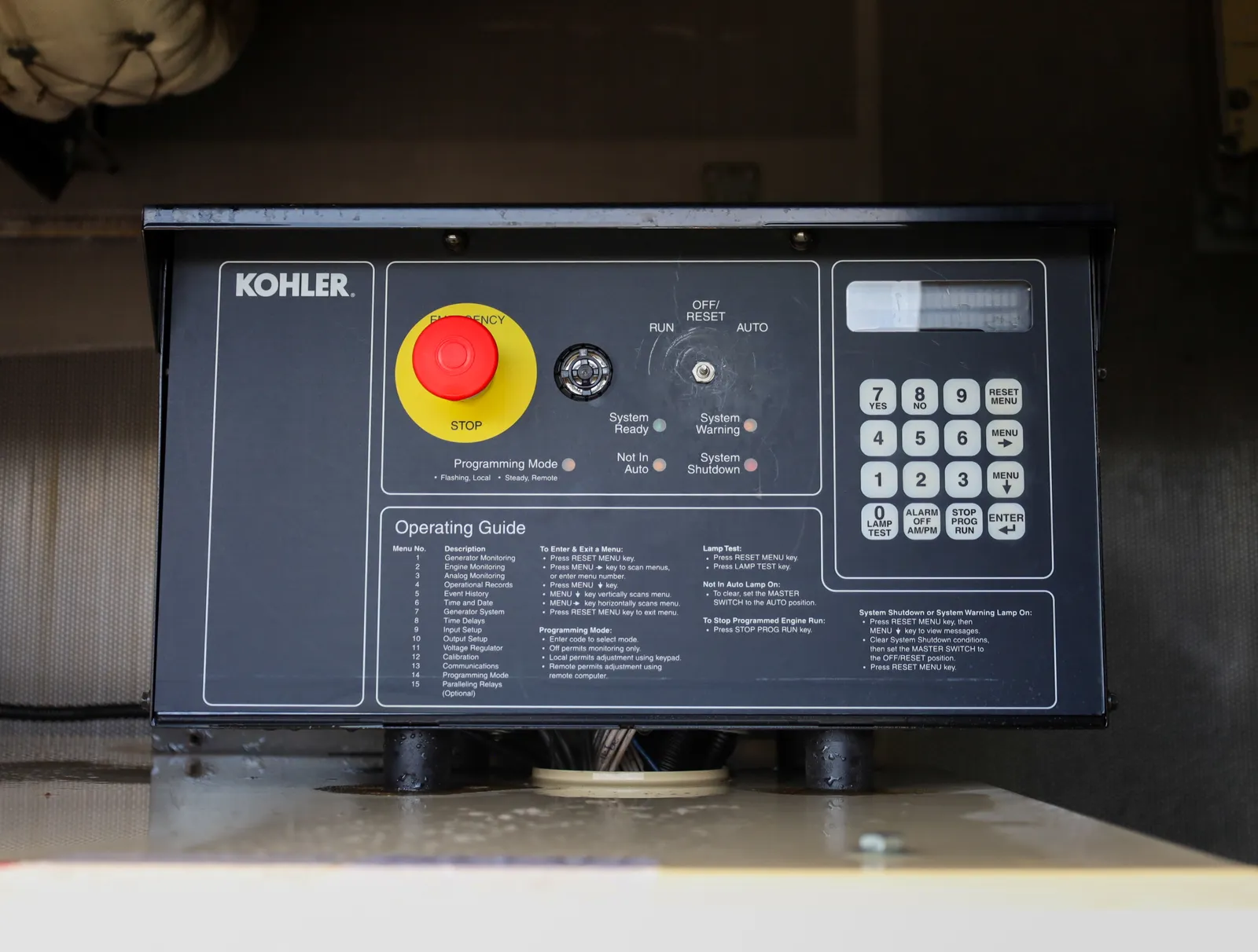 5 200kw kohler industrial generator unit 092730 control panel