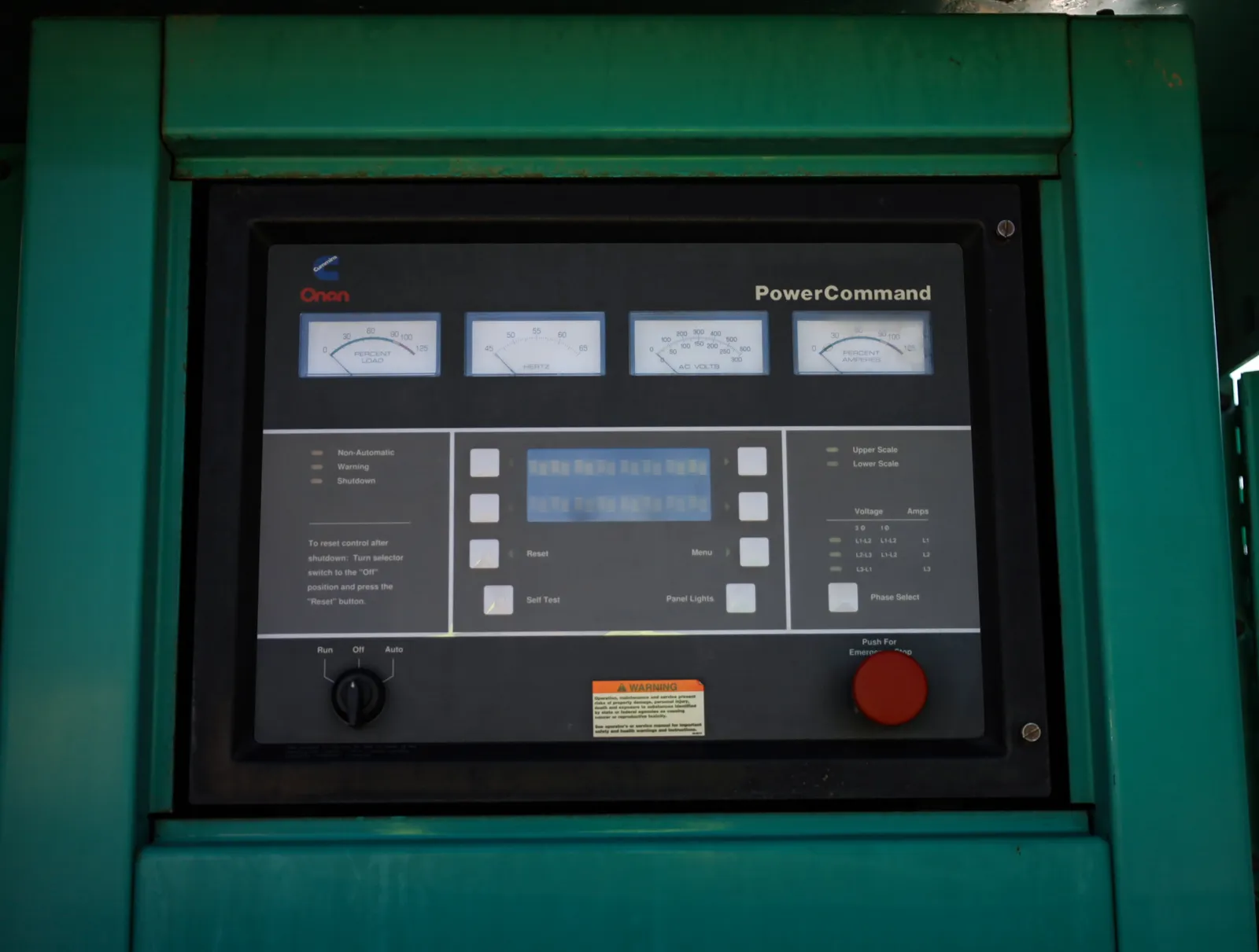5 230kw cummins industrial generator unit 092003 control panel
