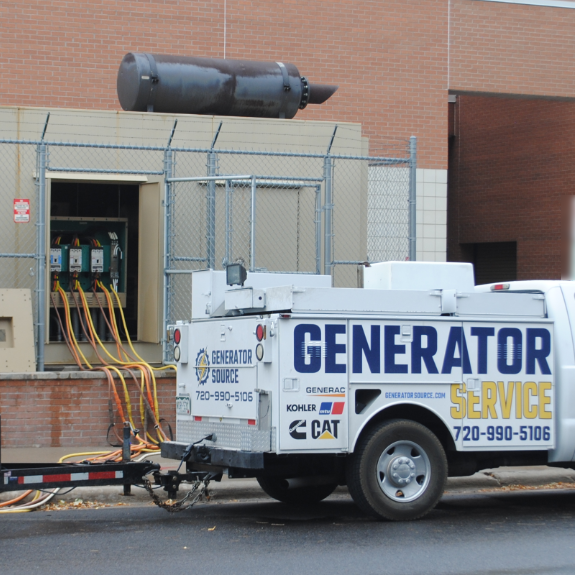 Service Truck on Street with Load Bank Test edited Load Bank Testing for Industrial & Commercial Generators 