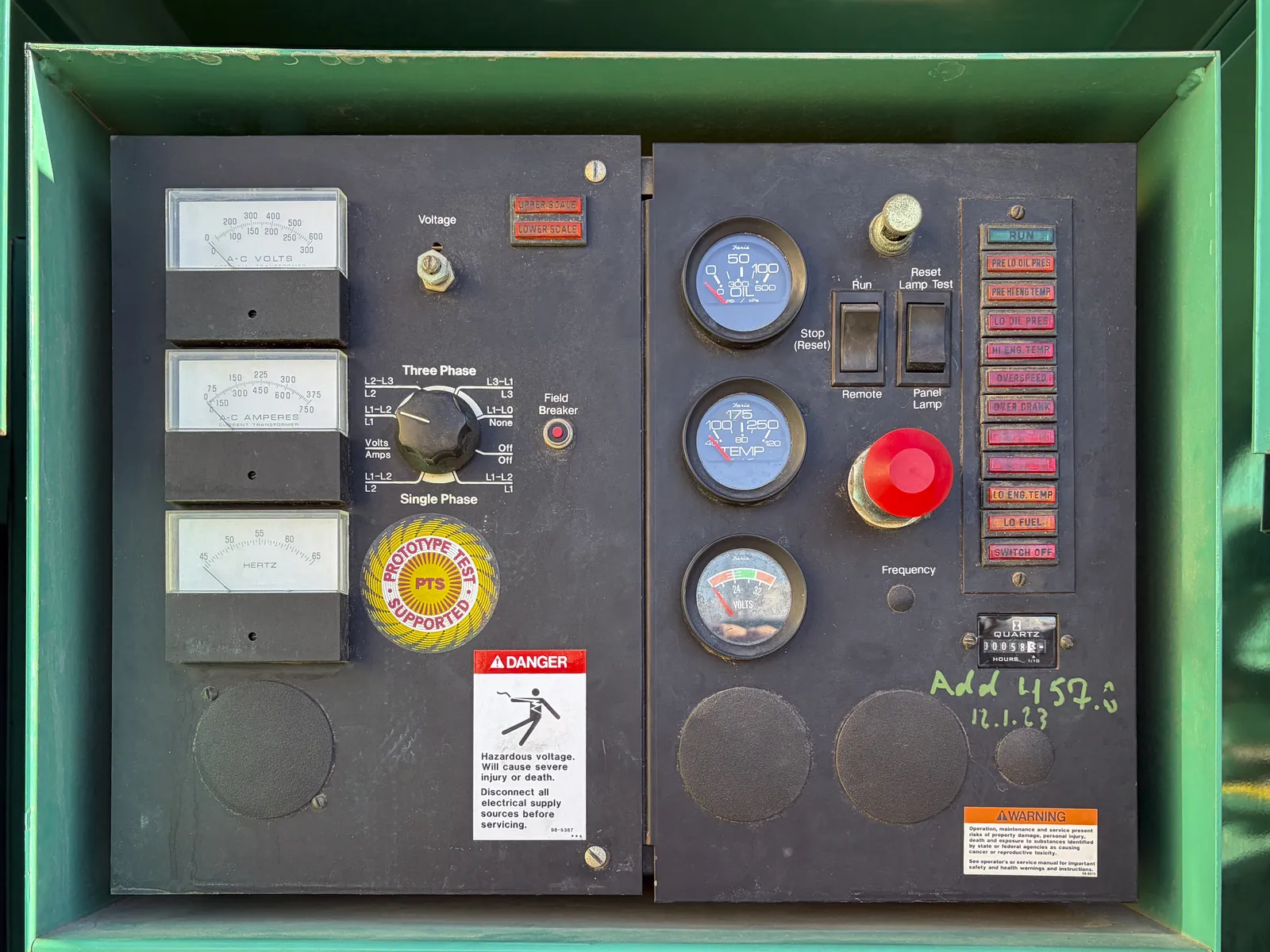 6 150kw cummins industrial generator unit 092930 data tag