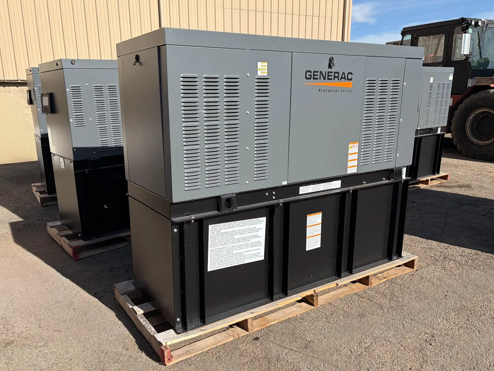 2 15kw generac industrial generator unit 092955 exterior