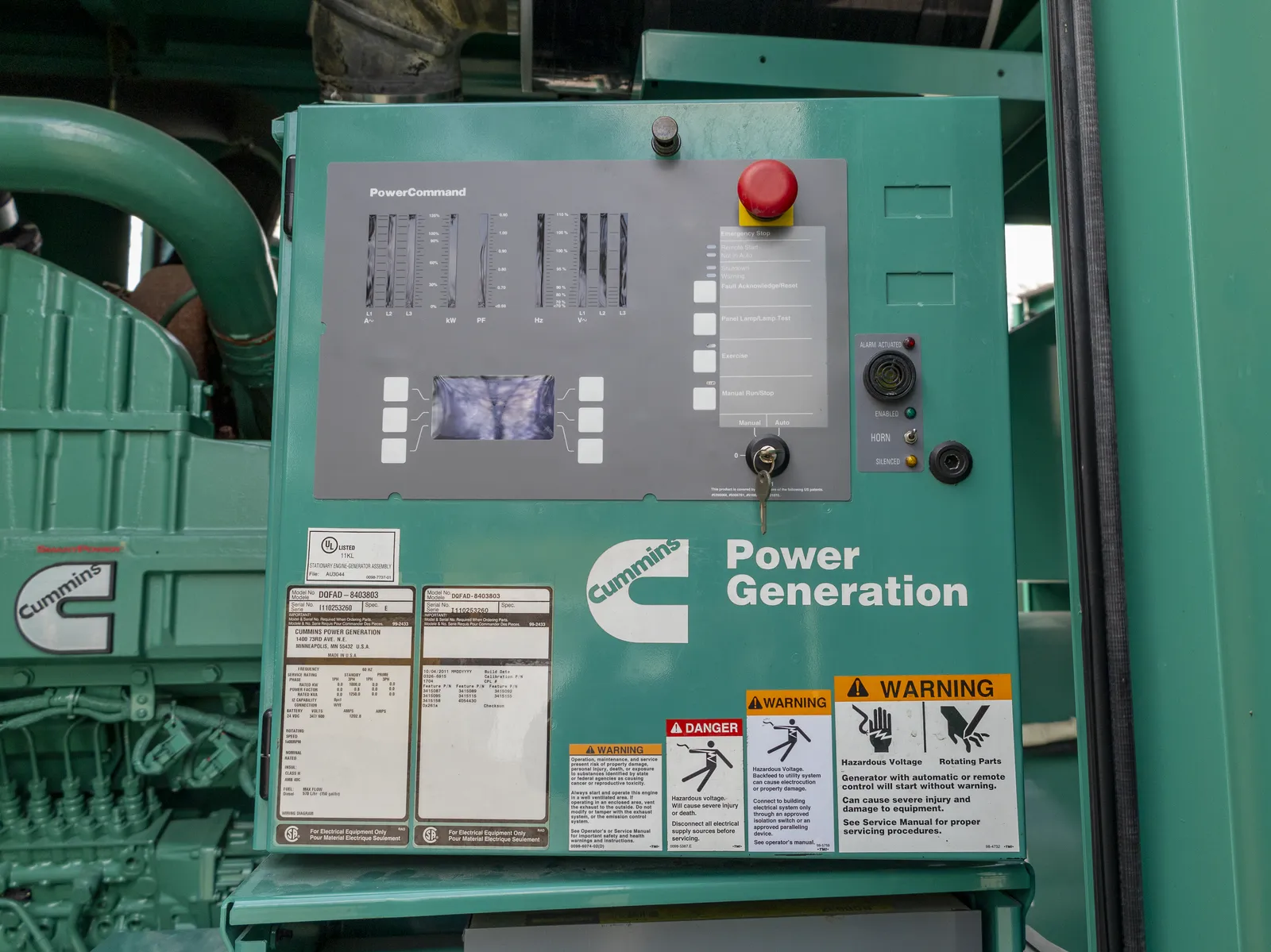 5 1000kw cummins industrial generator unit 093024 control panel