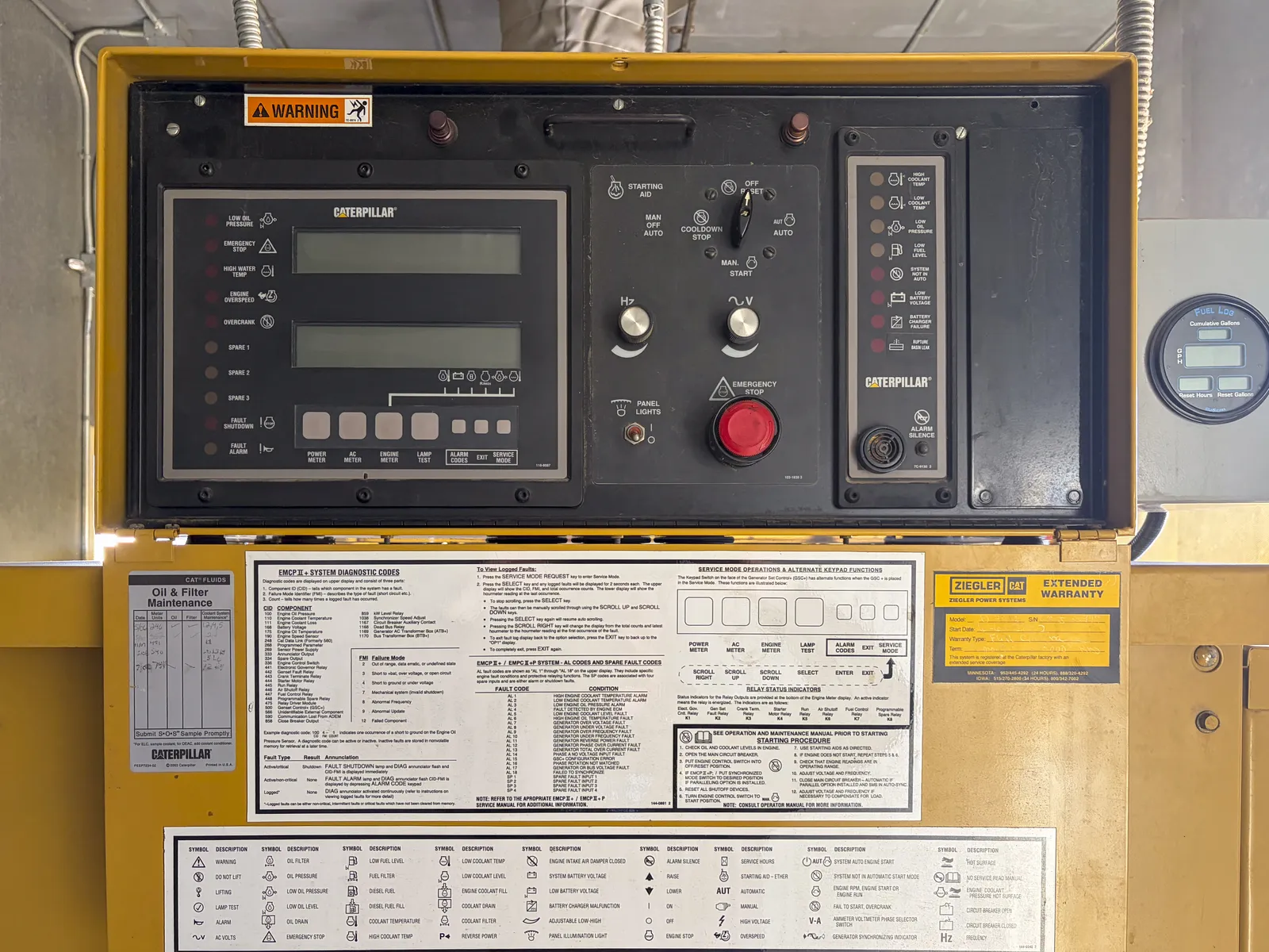 5 1250kw caterpillar industrial generator unit 092966 control panel