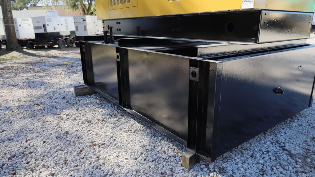 Generator fuel tank being inspected for contamination