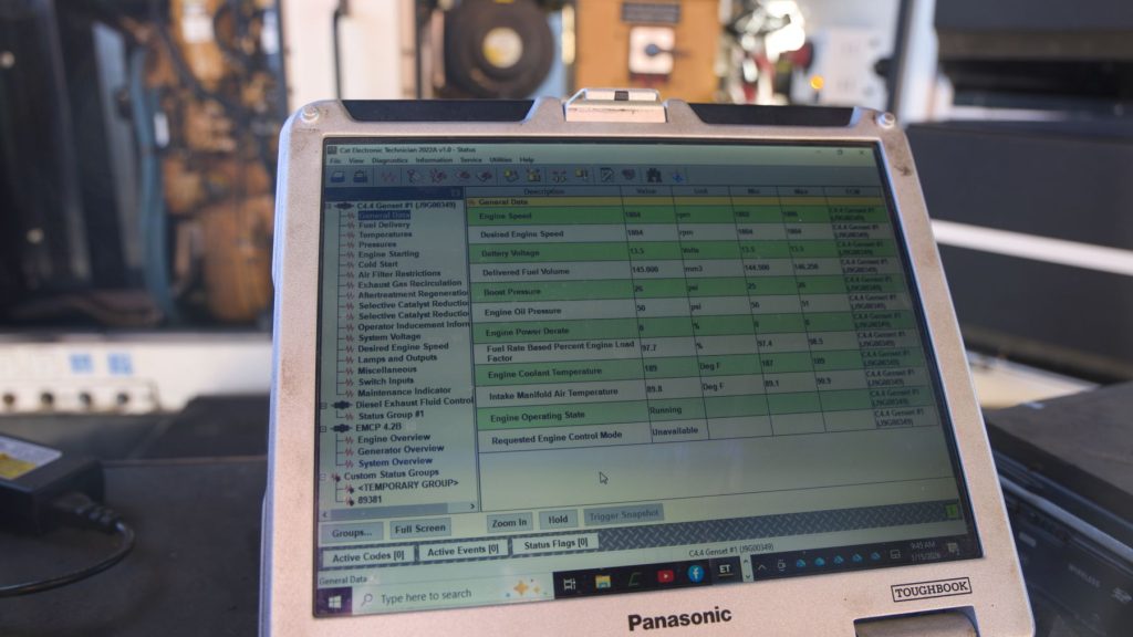 Generator voltage meter showing electrical output