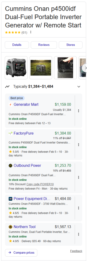 Screenshot 2026 02 03 101517 Cummins Onan P4500iDF Dual-Fuel Inverter Generator
