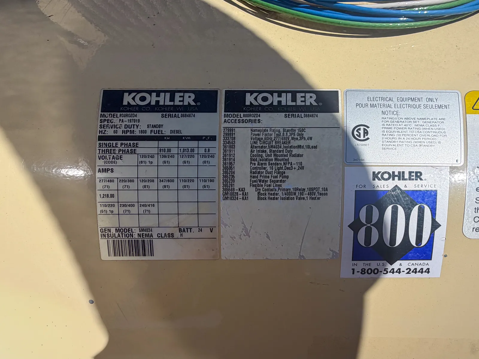 5 750kw kohler industrial generator unit 093772 control panel
