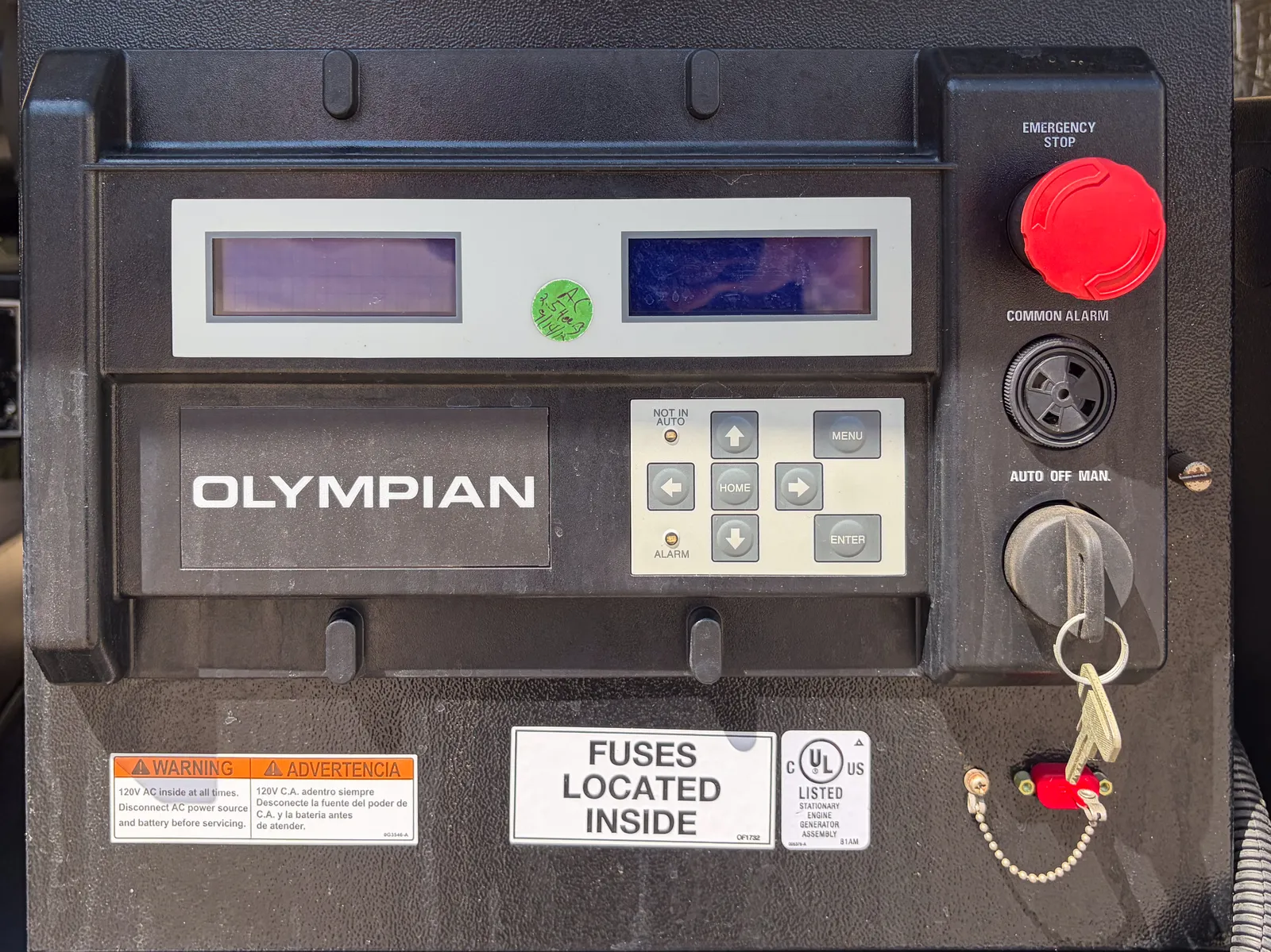 6 200kw olympian industrial generator unit 093696 data tag
