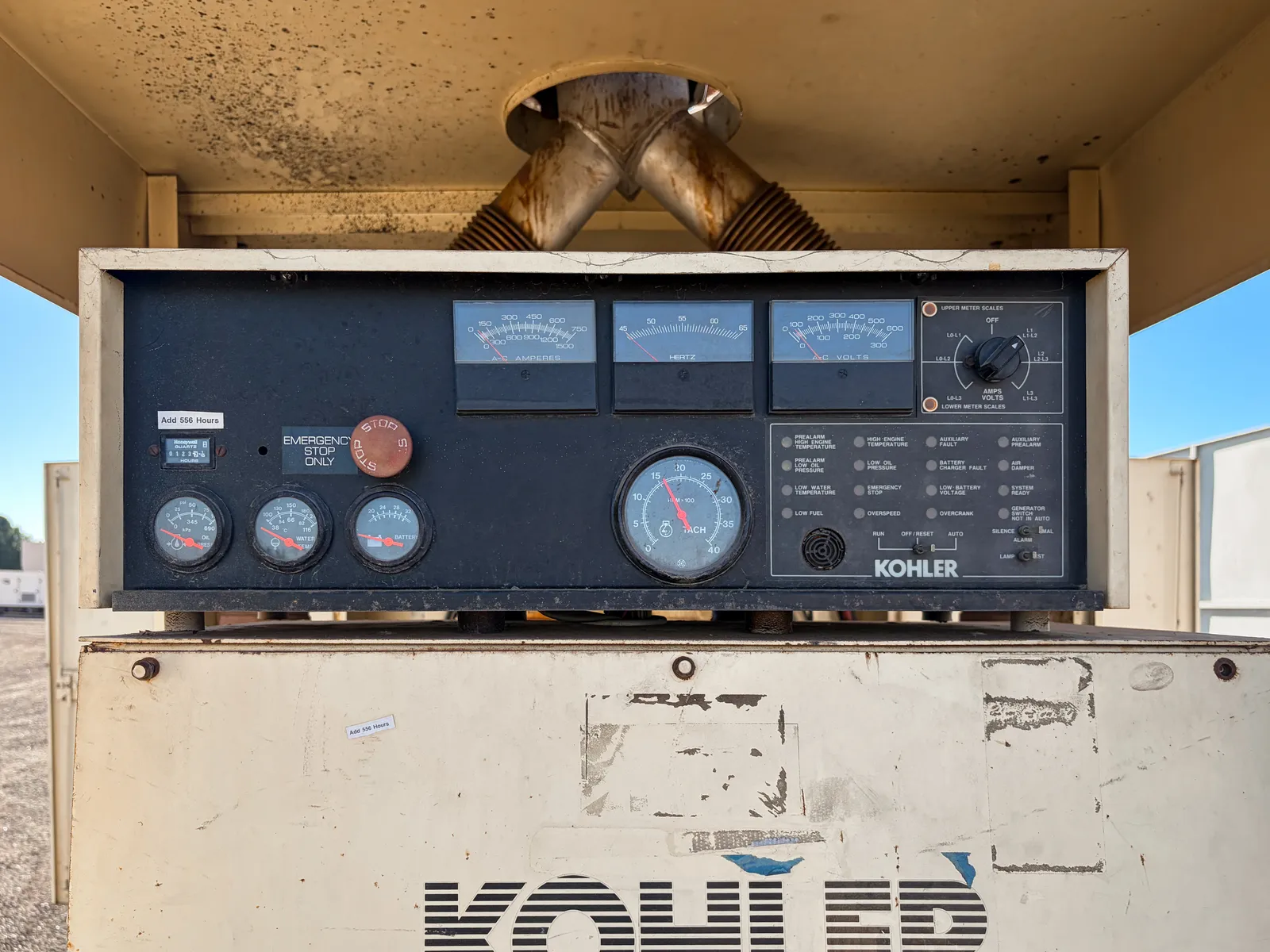 6 350kw kohler industrial generator unit 093726 data tag