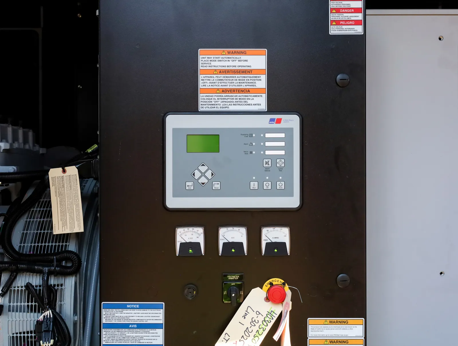 5 1000kw mtu industrial generator unit 090854 control panel