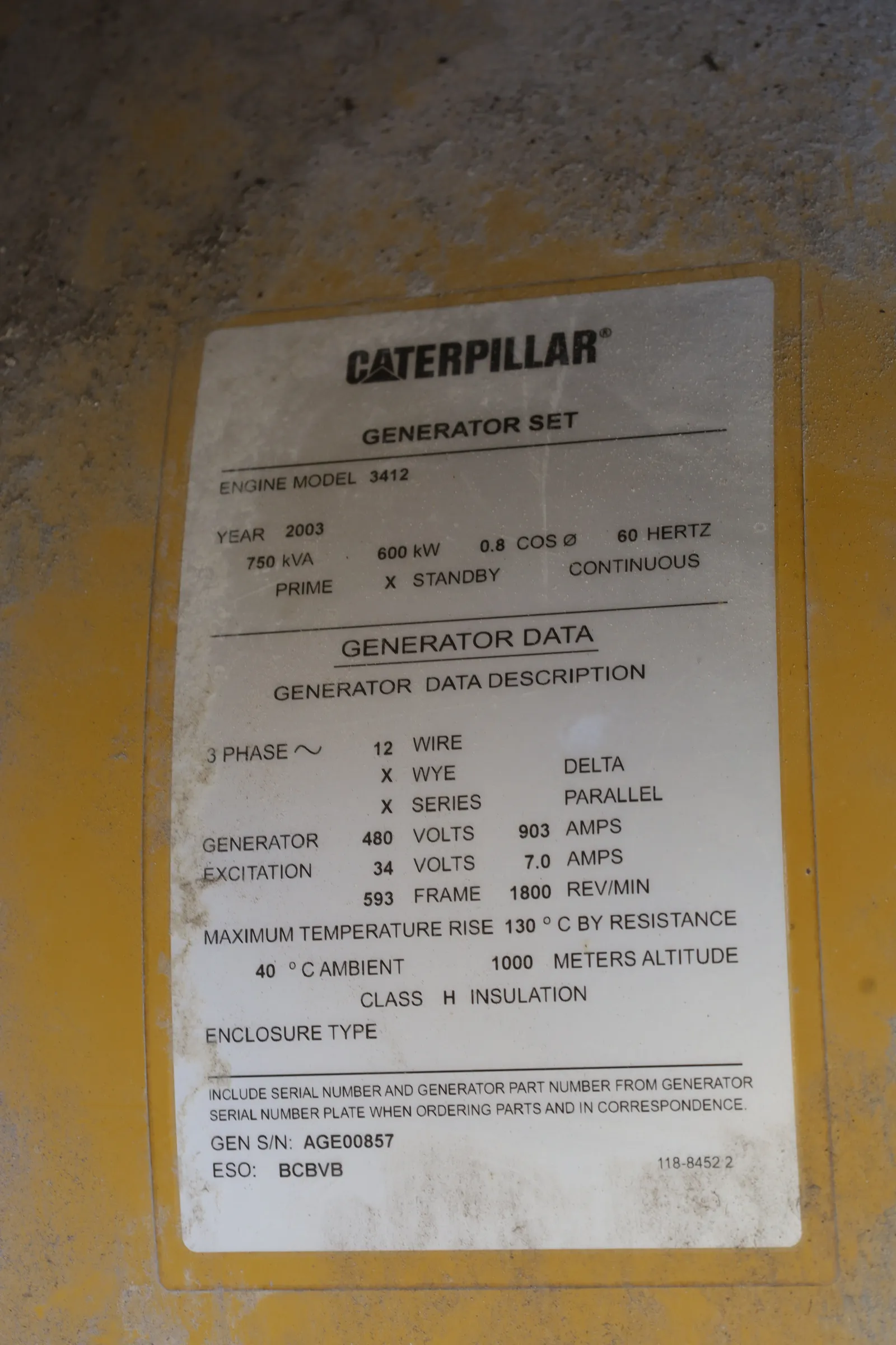 5 600kw caterpillar industrial generator unit 093164 control panel