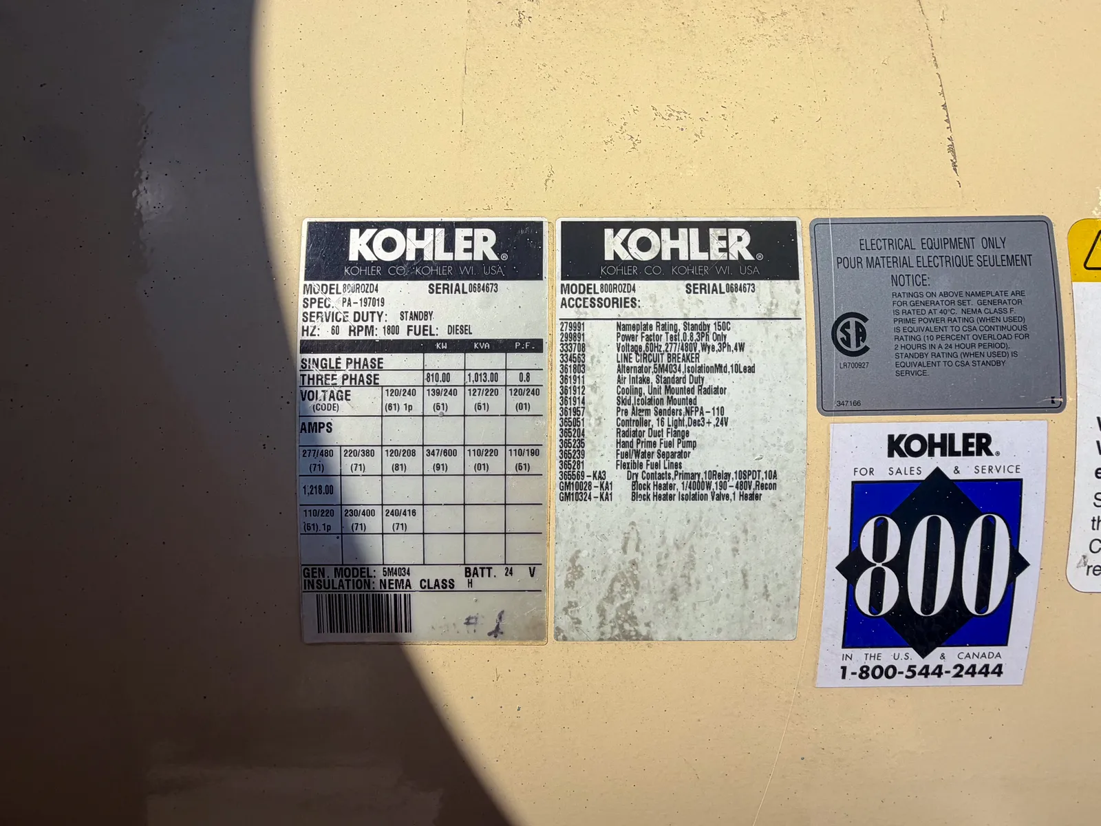 5 750kw kohler industrial generator unit 093771 control panel