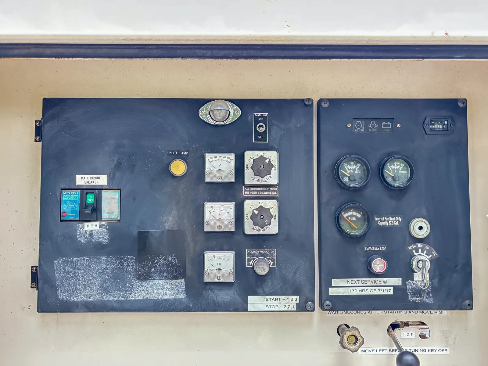 5 80kw shindaiwa industrial generator unit 093471 control panel
