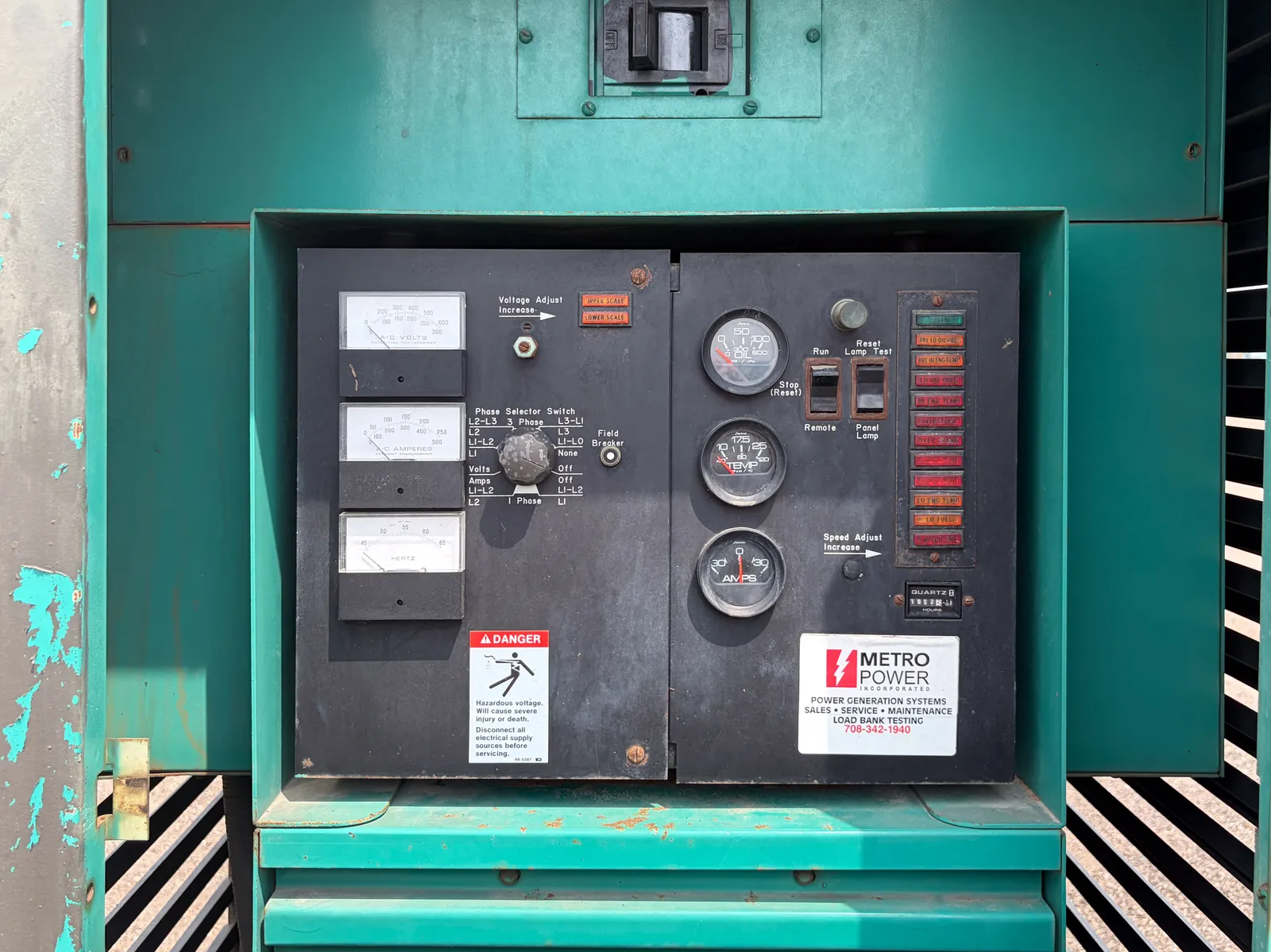 6 125kw cummins industrial generator unit 093736 data tag
