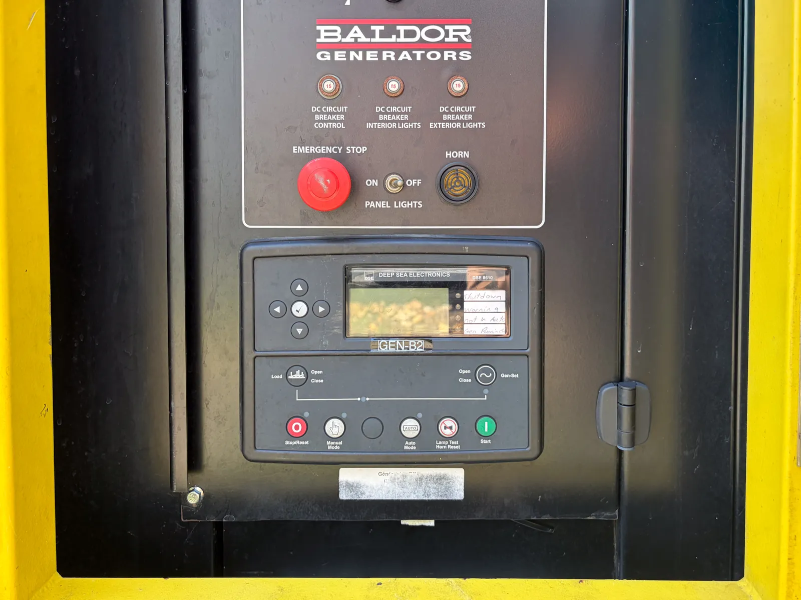 6 2000kw baldor industrial generator unit 093407 data tag