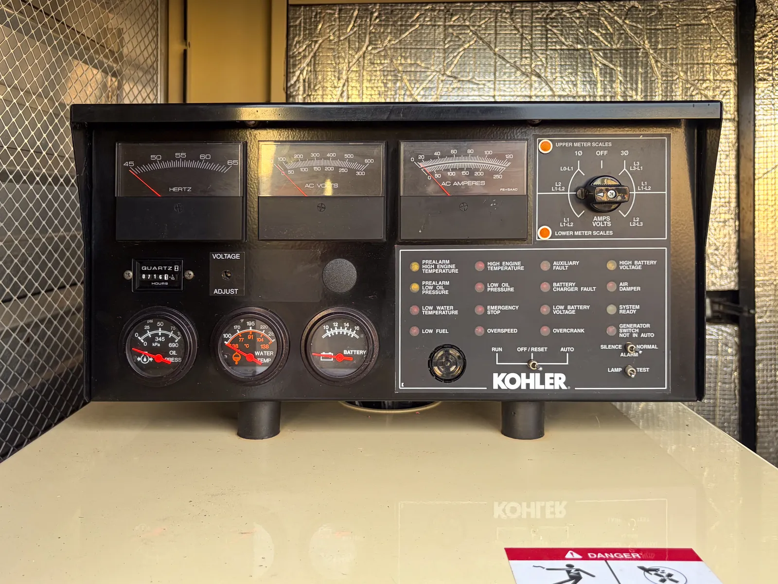 6 54kw kohler industrial generator unit 093828 data tag