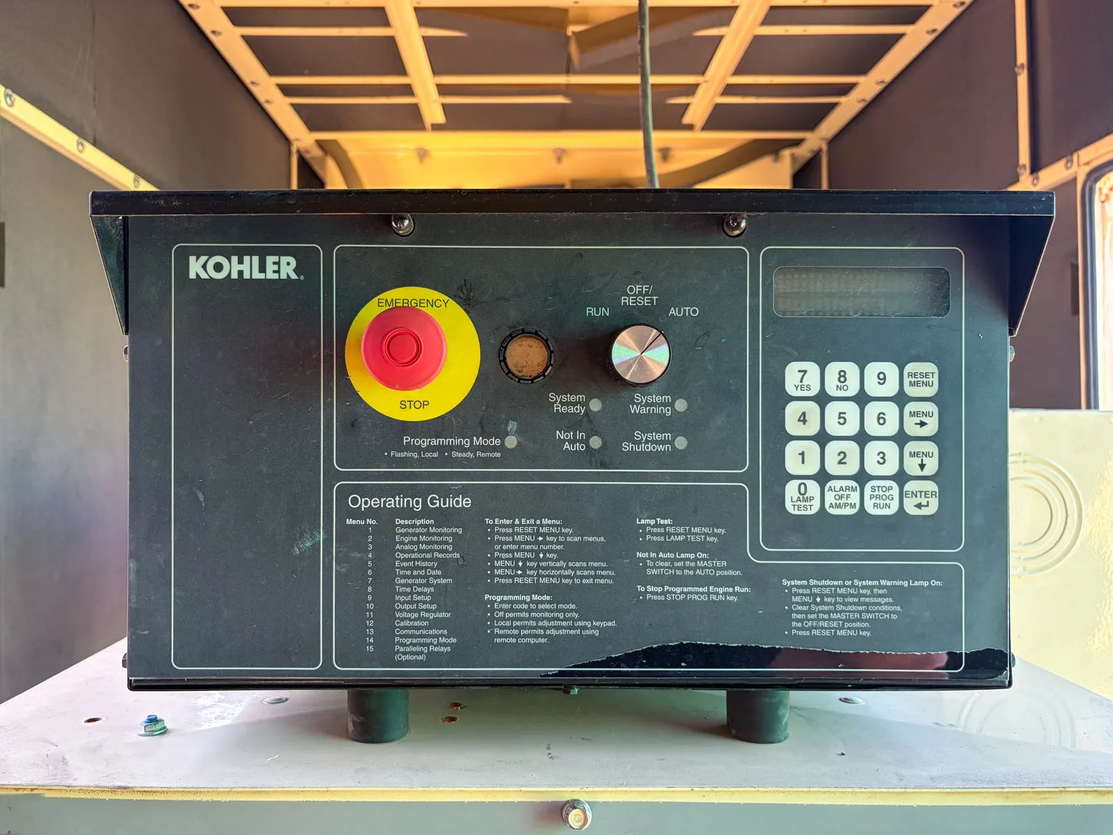 5 400kw kohler industrial generator unit 094155 control panel