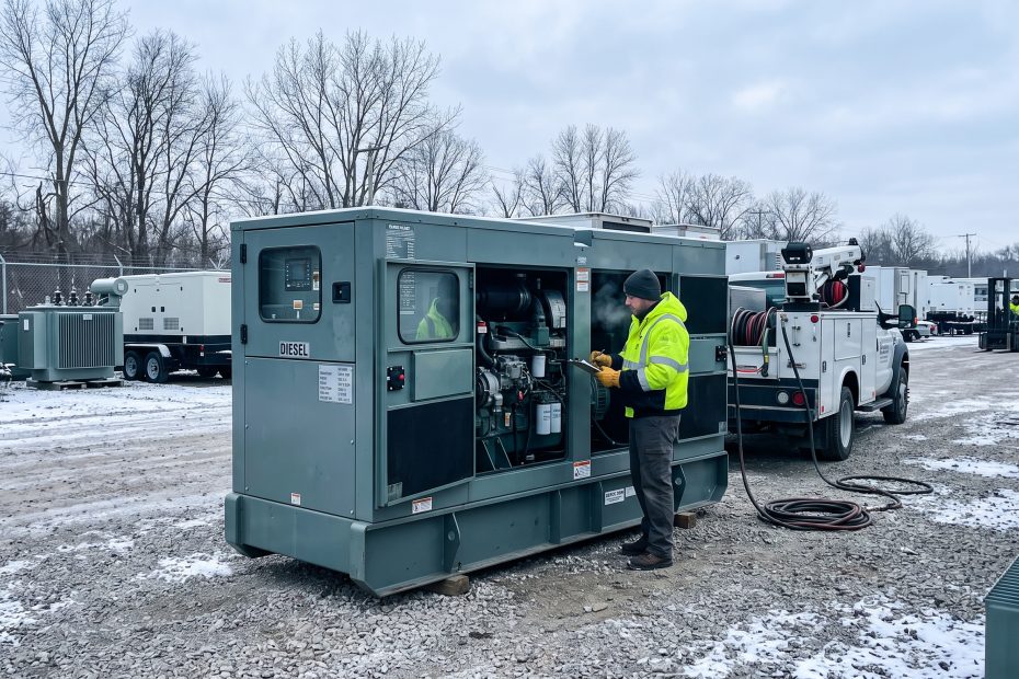 Diesel Fuel being pumped into a commercial generator